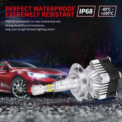 OKCFTC H7 LED H4 Car Headlight Bulb Turbine Automatic Fog Lamp 100W 20000LM