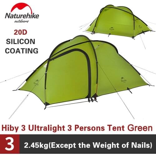Naturehike Hiby 3 4 Series Outdoor Camping Tent Travel 20D Silicone Fabric Double layer Ultralight Tourism Gazebo Nature Hike