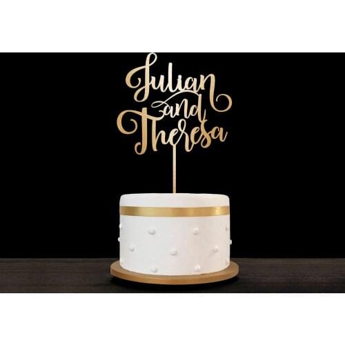 Personalized Wedding Acrylic Cake Topper,Customized Bride & Groom Name Cake Topper for Wedding Anniversary Party Decoration