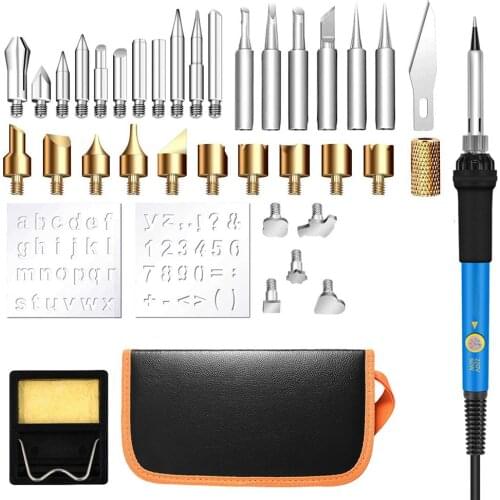 Adjustable Temperature Soldering Iron for Wood Leather Burning Kit DIY Art Embossing Board Painting Carving Tool
