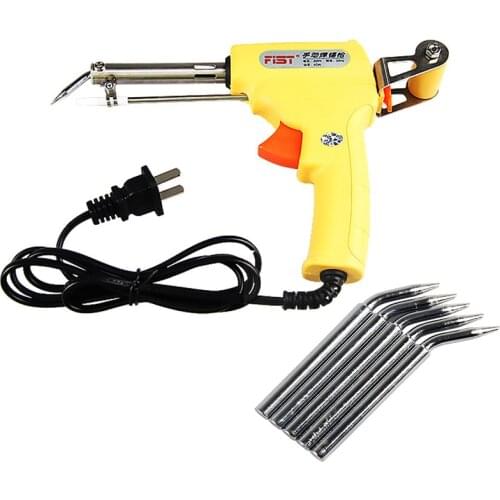 60W Manual Tin Gun Suction Electric Welding Gun Tool Automatic Send Tin Soldering Iron Gun With 5 pcs Soldering Iron Tips