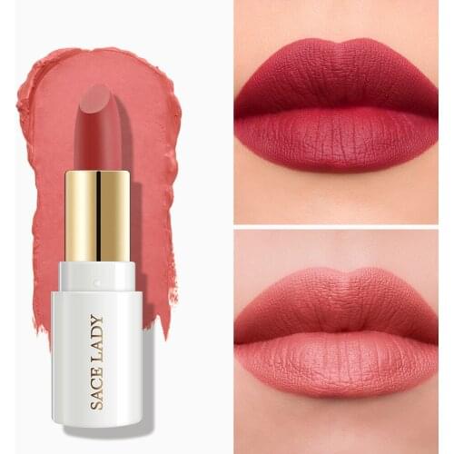 SACE LADY 12 color white tube matte dry not easy color charm lip biting lipstick matte lipstick lazy lipstick beauty products