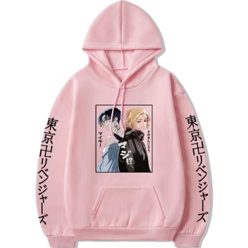 Tokyo Revengers Hoodie Womens Sweatshirts Anime Pink Graphic Hoodie for Women Sportswear Cosplay Clothes