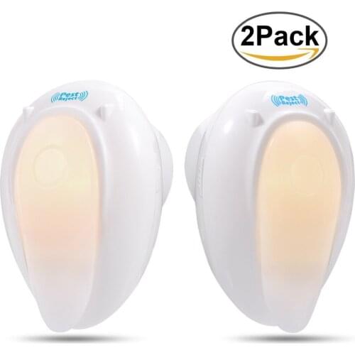 Ultrasonic Pest Repeller 2 PACK Mouse Repellent Electronic Plug with Night Light Bug Repellent for Indoor Insects Mic Spiders