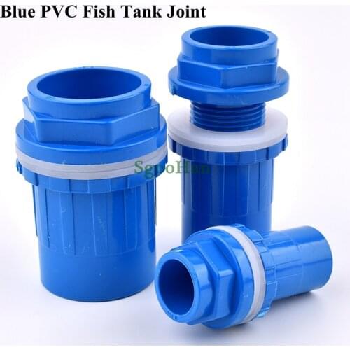 Inner Dia 20~50mm Aquarium Fish Tank Joint Home Garden DIY Overflow Thread Water Tank Tube Connector PVC Pipe Watering Fittings