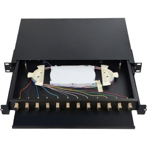 Drawer type Fiber optic terminal box 12 core Desktop SC MM OM1 62.5/125 with adapter pigtail 12 Ports Fiber optical Patch Panel