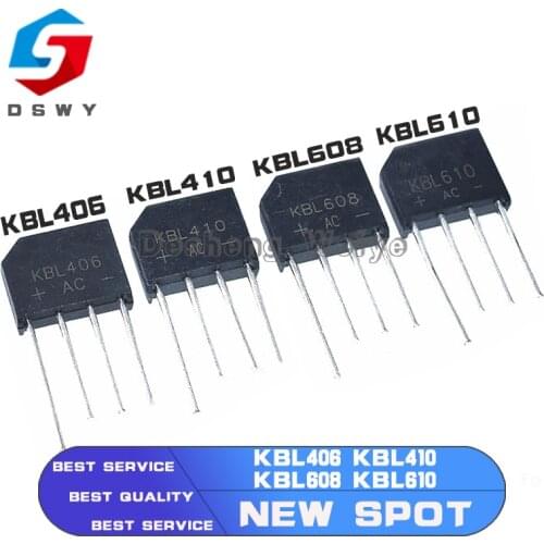 5pcs KBL06 KBL10 KBL406 KBL410 KBL606 KBL608 KBL610 DIP4 Brigde Rectifier