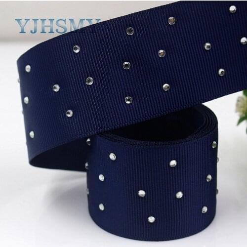 YJHSMY I-181106-175,5yards/lot,38mm Solid color white diamond Ribbons Thermal transfer Printed grosgrain,DIY wrapping materials