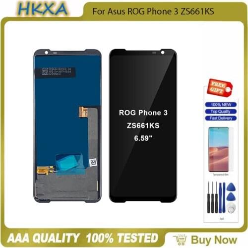 6.59" Original For Asus ROG Phone 3 ZS661KS AMOLED LCD Display Touch Screen For Asus ZS661KS Digitizer Assembly