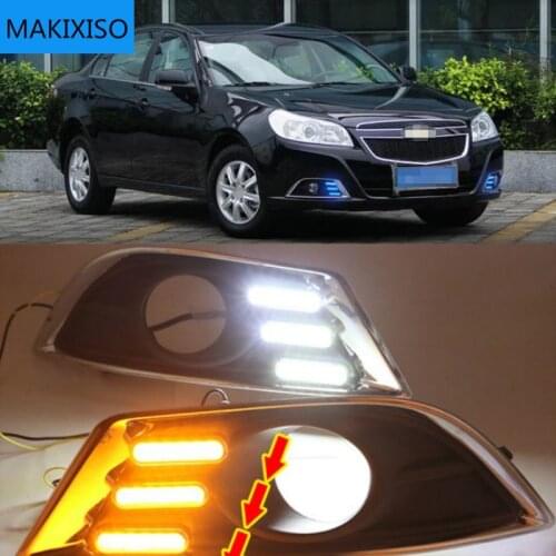 2PCS LED Fog Lamps Daytime Running Light DRL for Chevrolet Epica 2013 2014White yellow blue