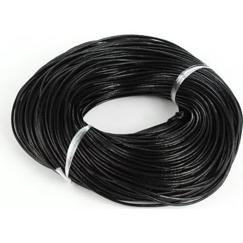 3mm Length Black Round Real Leather Jewelry Cord 90M/ROLL Fit Diy Jewelry Necklace Making