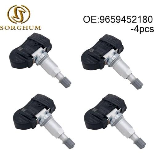 4pcs 9659452180 Tire Pressure Monitor Sensor TPMS Fits For Peugeot 207 208 307 407 408 1007 For Citroen C4 C5 C6 C8 433MHz