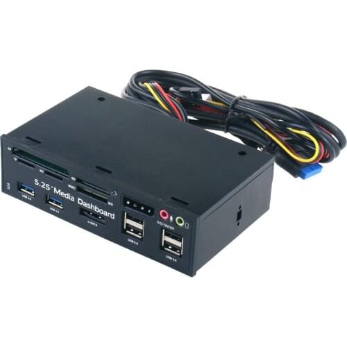 5.25 inch Optical Drive Multi-function Front Panel USB3.0 HUB+ Card Reader + Audio + ESATA