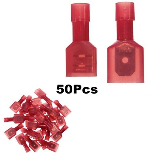 50pcs Female & Male Insulated Wire Crimp Terminals Connectors Kit Wiring Spade