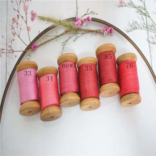 7mmX10m/roll by woodenspool 100% pure silk embroidery ribbon thin taffeta silk ribbon habotai hand dyed silk satin ribbon