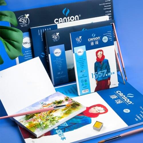 CANSON 1557 Professional Watercolor Book/Pad/Paper 8/16/32K A3/A4/A5 180/200/250/300g/m² Hand Painted Book Coarse/Fine Texture