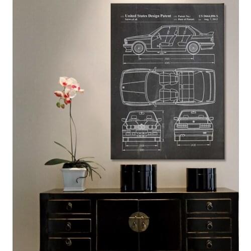 Car BMW E30 M3 artwork, Auto wall art ,Transportation poster, room decor, print,blueprint, gift idea,wall Decorations