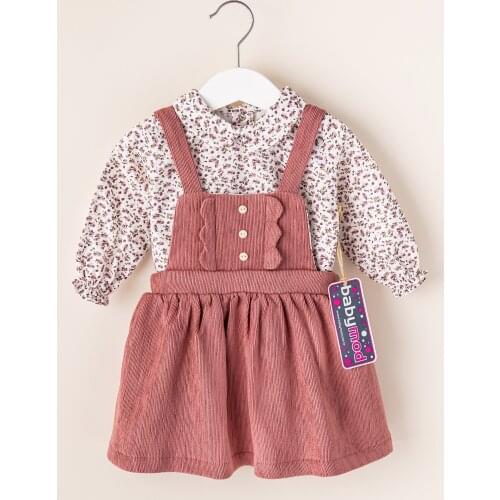 Babymod Baby Girl Velvet Dress Shirt Baby Salopet Dress