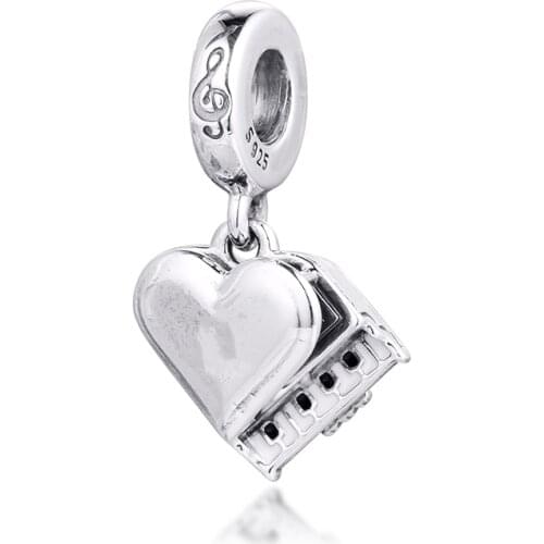 Charms 925 Original Fit Pandora Bracelets Sterling Grand Piano Heart Charm Beads for Jewelry Making Women Berloque