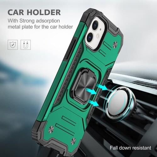 For iphone 11 Pro Max 12 Mini Case Luxury Armor Magentic Ring Phone Case for iphone 6 6S 7 8 Plus X XR XS Max Stand Holder Cover