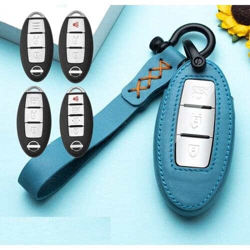 Genuine Leather Key Case Cover Case Shell For Nissan Qashqai J10 J11 X-Trail t31 t32 kicks Tiida Pathfinder Murano Note Juke