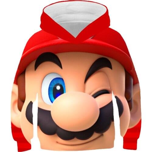 Super Mario- Sweatshirt Child Boys and girls 3D Hip Hop Hoodie kid Pullover Streetwear Sportswear Latest Harajuku Classic Games