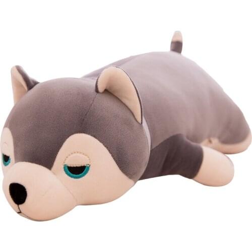 Dorimyrader New Cuddly Soft Animal Husky Plush Toy Big Stuffed Cartoon Lying Dog Doll Anime Pillow Gift Decoration 31inch 80cm
