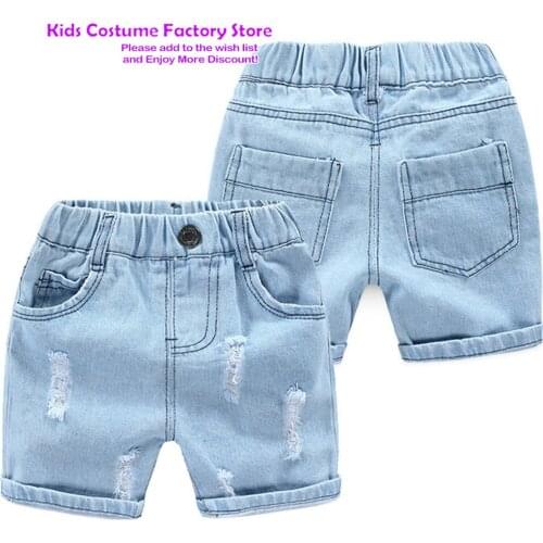 2021 Summer Baby Boys Denim Shorts Fashion Hole Children Jeans South Korea Style Boy Casual Cowboy Shorts Child 2-8Years
