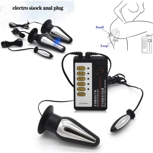 Electric Shock Pulse Anal Vaginal Plug Double Stimulation Dildo Butt Plug G-Spot Massage Anal Dilator Couple Masturbator Sex Toy