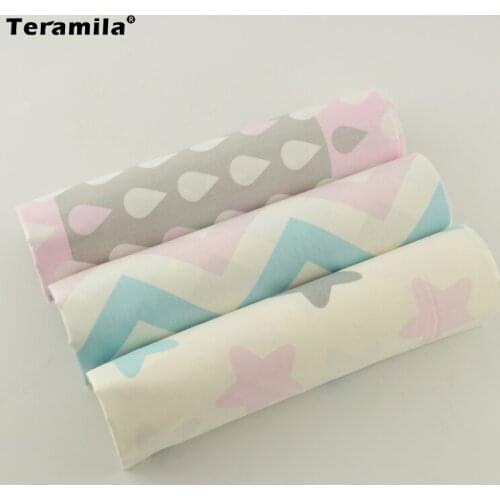 Cotton Fabric Square Pre-cutting Bundles Light Pink and White Color Quilting Bedding Tecidos Tildas Sewing High Quality Cushion