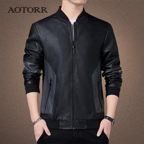 Faux Leather Jacket Men Motorcycle 5XL Mens Jackets Black Jaqueta De Couro Masculina Outwear PU Leather Coats Male New Fashion