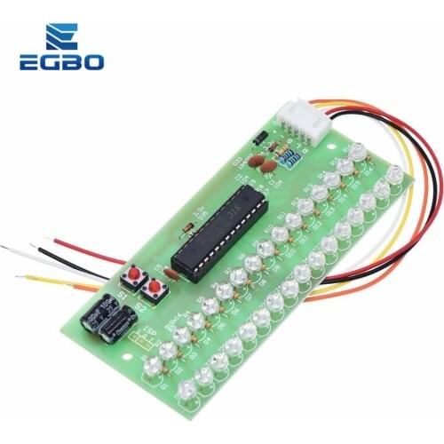 MCU Adjustable Display Pattern LED VU Meter Level Indicator Amplifier Audio 16 LED Dual Channel Green lamp light DC 8V to 12V