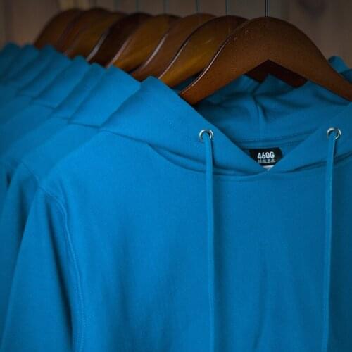 Fashion Men Hoodie Blue Hooded Solid Casual Hoodies Sapphire Plus Velvet Male Autumn Winter Students Solid Color Sports Loose