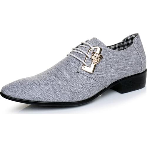 Men Casual Shoes Spring Autumn Cloth Trend Male Shoes Fashion Trend Tie Pointed Breathable Mens Party Shoes B20-235