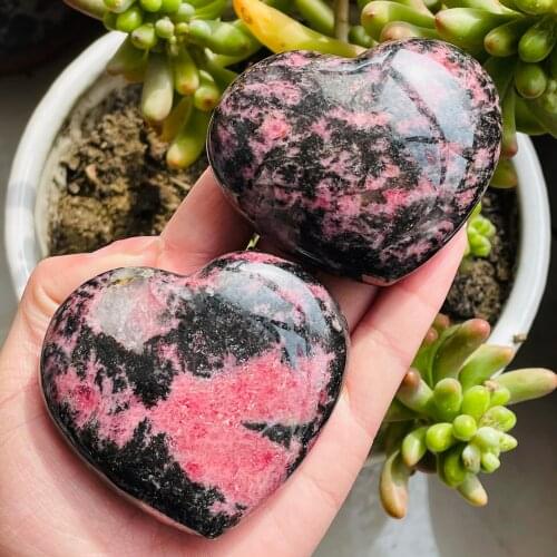 Overweight!!Natural Plum Blossom Tourmaline Crystal Heart Shape Mineral Reiki Healing Gift