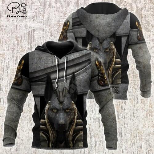 PLstar Cosmos NewFashion God Horus Egyptian Pharaoh Anubis Ancient Egypt Tattoo 3DPrint Men/Women Harajuku Jacket Zip Hoodies 28