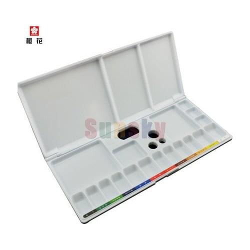 SAKURA Watercolor Paint Palette 18 Grid Professional Art Plastic Oil Acrylic Paint Palette Multifuction Fold Palette Art Supply