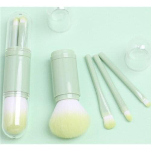 Four in one portable telescopic cosmetic brushes with two ends