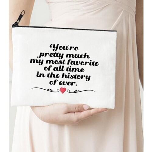 You Are Pretty Makeup Bags Personalized Pouch Canvas Storage Bag Cosmetic Bags Fashion Proposal Gift Day of Mother Custom