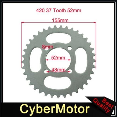 420 37 Tooth 52mm Rear Chain Sprocket For Chinese ATV Quad 4 Wheeler Pit Dirt Motor Bike Motorcycle Motocorss
