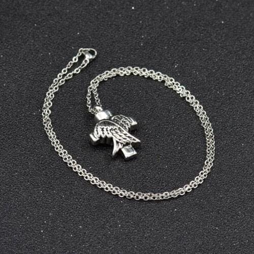 1Pcs Angel Wings Memorial Necklace Urn Keepsake Necklace For Ashes Cremation Locket Keepsake Jewelry