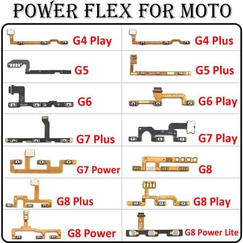 20Pcs/Lot Power Switch Volume Button On Off Button Flex Cable For Motorola Moto G4 G5 G6 G7 G8 G9 E7 Plus Play