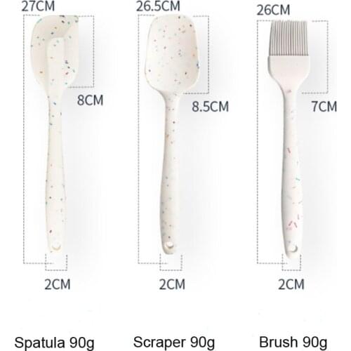 3 PCS/Set Silicone Scraper Spatula Oil Brush Creative DIY Baking Tools BBQ Cake Bread Candy Mixer Bakeware Kitchen Accessories