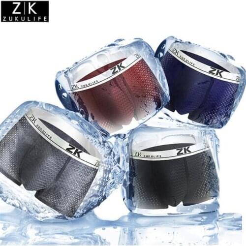 4Pcs\lot Mesh Silk Panties Mens Underwear Meryl Boxers Modal Boxer Shorts Sexy Boxer Ventilate Plus Size Boxers Mens Underwear