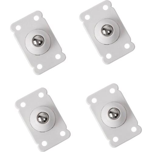 4pcs Caster Pulley 360 Degrees Universal Wheel Sticky Low-noise Storage Box Roller, Stainless Steel Pulley/Plastic Pulley