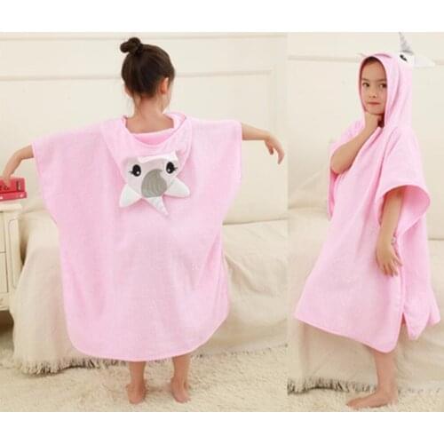 4 Styles Cotton 6 layers gauze embroidery large size childrens cartoon hooded bathrobe cloak beach towel hot towel