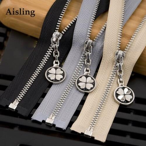 Aisling 40cm 70cm Silver Tooth Metal Zipper For Sewing Zip Garment Accessories Jeans Zippers DIY Tools Zipper D600