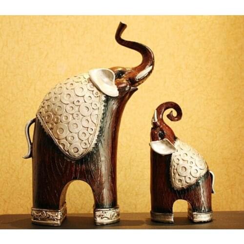 ANGRLY Buy 1 Get 1 FREE Thailand antique Resin elephant Model Africa elephant Mascot Resin craft ornaments Indoor Home Decor