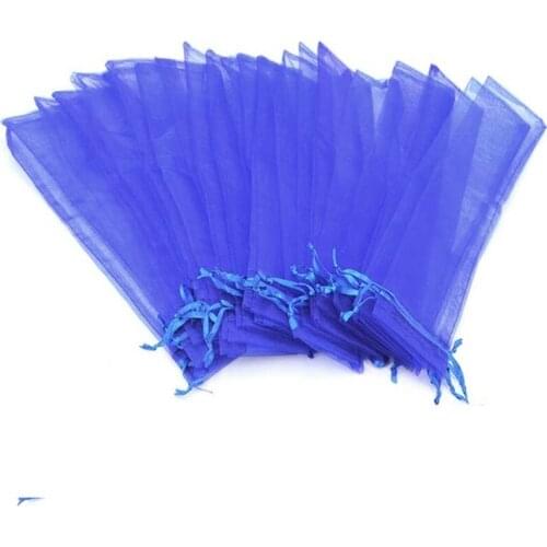 Free 50pcs / lot 10 color Silk pouch for hand fans organza gift bag gift pouch for hand fans with drawstring