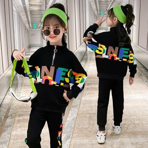 Children Clothing Spring Autumn Toddler Girls Clothes letter Jacket Costume Outfit Suit Kids Tracksuit For Girls Clothing Sets